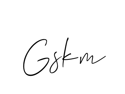 How to Draw Gskm signature style? Allison_Script is a latest design signature styles for name Gskm. Gskm signature style 2 images and pictures png