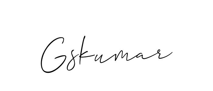 Make a beautiful signature design for name Gskumar. With this signature (Allison_Script) style, you can create a handwritten signature for free. Gskumar signature style 2 images and pictures png