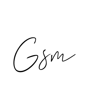 Create a beautiful signature design for name Gsm. With this signature (Allison_Script) fonts, you can make a handwritten signature for free. Gsm signature style 2 images and pictures png