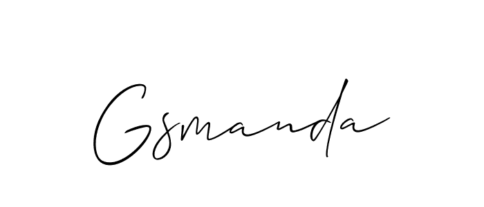 You should practise on your own different ways (Allison_Script) to write your name (Gsmanda) in signature. don't let someone else do it for you. Gsmanda signature style 2 images and pictures png