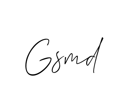 Design your own signature with our free online signature maker. With this signature software, you can create a handwritten (Allison_Script) signature for name Gsmd. Gsmd signature style 2 images and pictures png