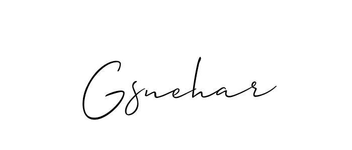 It looks lik you need a new signature style for name Gsnehar. Design unique handwritten (Allison_Script) signature with our free signature maker in just a few clicks. Gsnehar signature style 2 images and pictures png