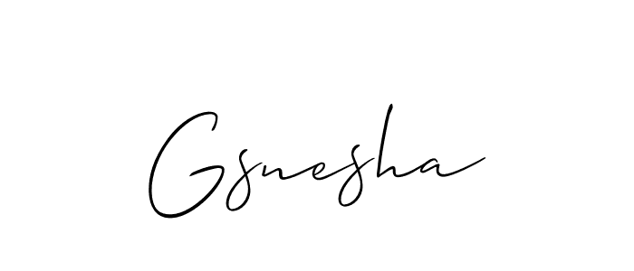 Gsnesha stylish signature style. Best Handwritten Sign (Allison_Script) for my name. Handwritten Signature Collection Ideas for my name Gsnesha. Gsnesha signature style 2 images and pictures png