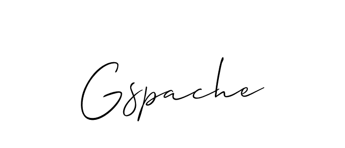 It looks lik you need a new signature style for name Gspache. Design unique handwritten (Allison_Script) signature with our free signature maker in just a few clicks. Gspache signature style 2 images and pictures png
