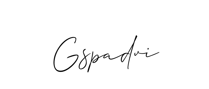 Create a beautiful signature design for name Gspadvi. With this signature (Allison_Script) fonts, you can make a handwritten signature for free. Gspadvi signature style 2 images and pictures png