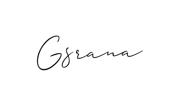 Also You can easily find your signature by using the search form. We will create Gsrana name handwritten signature images for you free of cost using Allison_Script sign style. Gsrana signature style 2 images and pictures png