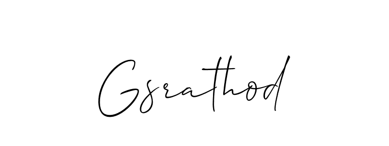 How to make Gsrathod name signature. Use Allison_Script style for creating short signs online. This is the latest handwritten sign. Gsrathod signature style 2 images and pictures png