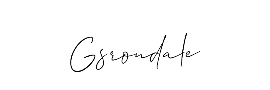 Allison_Script is a professional signature style that is perfect for those who want to add a touch of class to their signature. It is also a great choice for those who want to make their signature more unique. Get Gsrondale name to fancy signature for free. Gsrondale signature style 2 images and pictures png