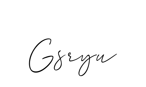 Create a beautiful signature design for name Gsryu. With this signature (Allison_Script) fonts, you can make a handwritten signature for free. Gsryu signature style 2 images and pictures png