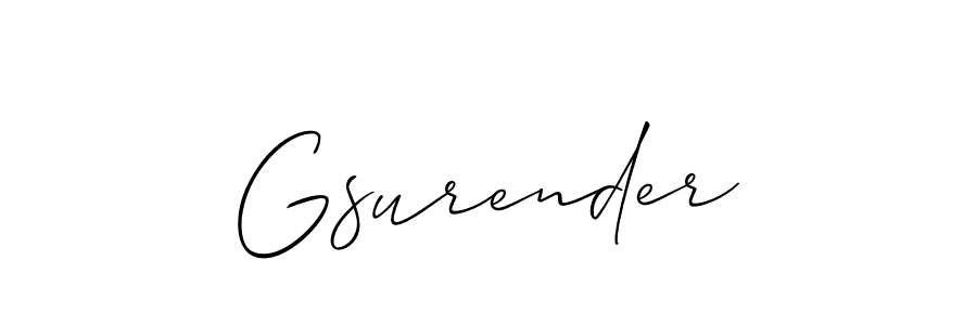 Gsurender stylish signature style. Best Handwritten Sign (Allison_Script) for my name. Handwritten Signature Collection Ideas for my name Gsurender. Gsurender signature style 2 images and pictures png