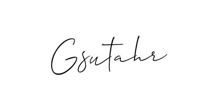 Create a beautiful signature design for name Gsutahr. With this signature (Allison_Script) fonts, you can make a handwritten signature for free. Gsutahr signature style 2 images and pictures png