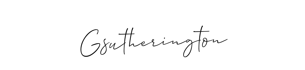 Allison_Script is a professional signature style that is perfect for those who want to add a touch of class to their signature. It is also a great choice for those who want to make their signature more unique. Get Gsutherington name to fancy signature for free. Gsutherington signature style 2 images and pictures png