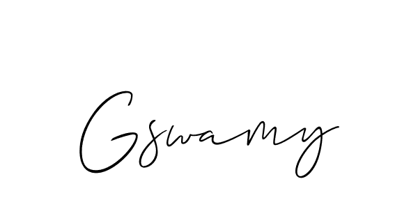 Use a signature maker to create a handwritten signature online. With this signature software, you can design (Allison_Script) your own signature for name Gswamy. Gswamy signature style 2 images and pictures png