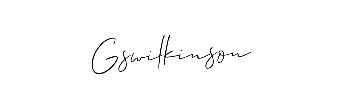 Gswilkinson stylish signature style. Best Handwritten Sign (Allison_Script) for my name. Handwritten Signature Collection Ideas for my name Gswilkinson. Gswilkinson signature style 2 images and pictures png