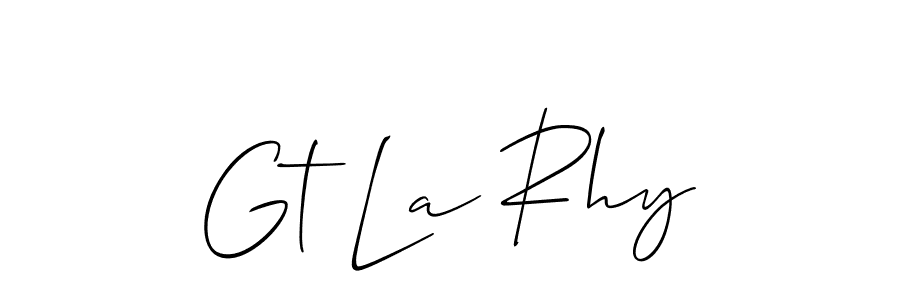 Allison_Script is a professional signature style that is perfect for those who want to add a touch of class to their signature. It is also a great choice for those who want to make their signature more unique. Get Gt La Rhy name to fancy signature for free. Gt La Rhy signature style 2 images and pictures png
