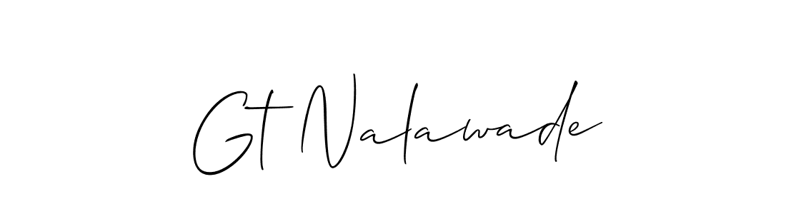 How to make Gt Nalawade name signature. Use Allison_Script style for creating short signs online. This is the latest handwritten sign. Gt Nalawade signature style 2 images and pictures png