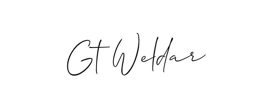 Design your own signature with our free online signature maker. With this signature software, you can create a handwritten (Allison_Script) signature for name Gt Weldar. Gt Weldar signature style 2 images and pictures png