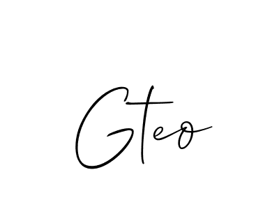 How to make Gteo signature? Allison_Script is a professional autograph style. Create handwritten signature for Gteo name. Gteo signature style 2 images and pictures png