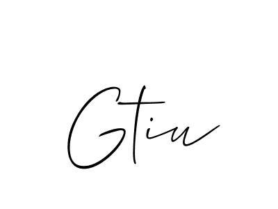 Create a beautiful signature design for name Gtiu. With this signature (Allison_Script) fonts, you can make a handwritten signature for free. Gtiu signature style 2 images and pictures png