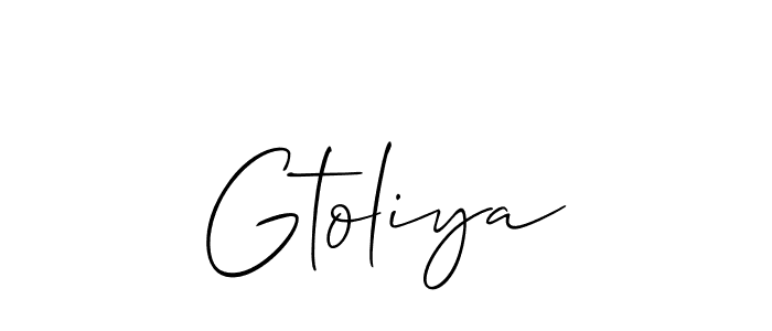 How to Draw Gtoliya signature style? Allison_Script is a latest design signature styles for name Gtoliya. Gtoliya signature style 2 images and pictures png