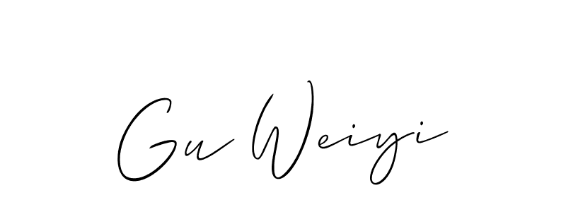 Also You can easily find your signature by using the search form. We will create Gu Weiyi name handwritten signature images for you free of cost using Allison_Script sign style. Gu Weiyi signature style 2 images and pictures png