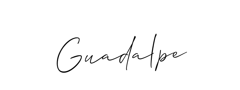 The best way (Allison_Script) to make a short signature is to pick only two or three words in your name. The name Guadalpe include a total of six letters. For converting this name. Guadalpe signature style 2 images and pictures png