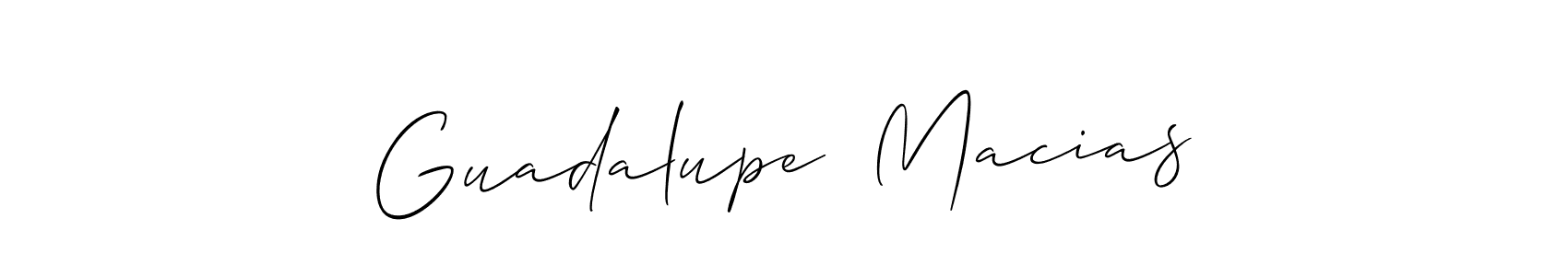 Also You can easily find your signature by using the search form. We will create Guadalupe  Macias name handwritten signature images for you free of cost using Allison_Script sign style. Guadalupe  Macias signature style 2 images and pictures png