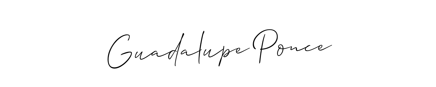 if you are searching for the best signature style for your name Guadalupe Ponce. so please give up your signature search. here we have designed multiple signature styles  using Allison_Script. Guadalupe Ponce signature style 2 images and pictures png