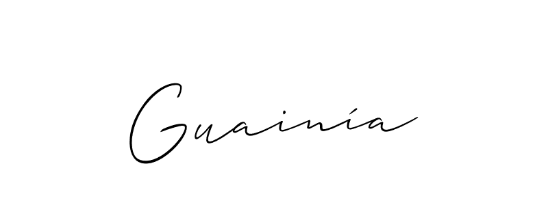 How to Draw Guainía signature style? Allison_Script is a latest design signature styles for name Guainía. Guainía signature style 2 images and pictures png