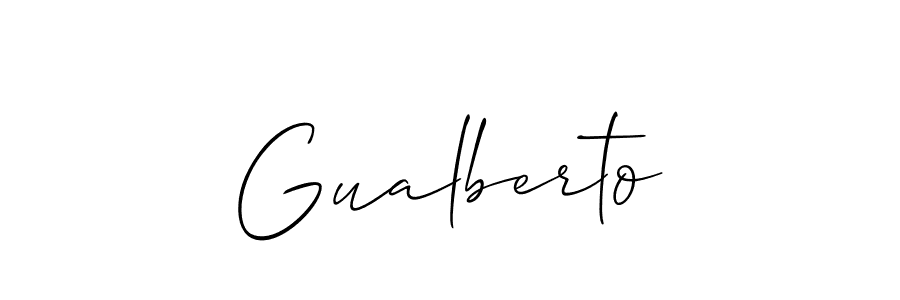 Make a short Gualberto signature style. Manage your documents anywhere anytime using Allison_Script. Create and add eSignatures, submit forms, share and send files easily. Gualberto signature style 2 images and pictures png