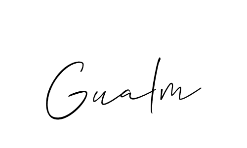 if you are searching for the best signature style for your name Gualm. so please give up your signature search. here we have designed multiple signature styles  using Allison_Script. Gualm signature style 2 images and pictures png