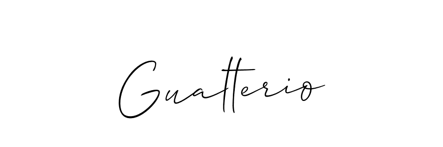 Create a beautiful signature design for name Gualterio. With this signature (Allison_Script) fonts, you can make a handwritten signature for free. Gualterio signature style 2 images and pictures png