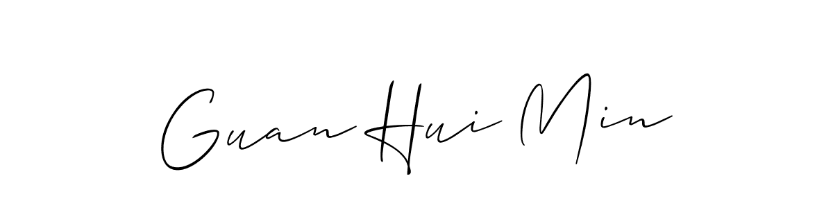 Also You can easily find your signature by using the search form. We will create Guan Hui Min name handwritten signature images for you free of cost using Allison_Script sign style. Guan Hui Min signature style 2 images and pictures png