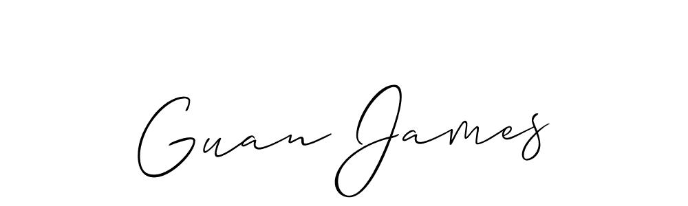 Similarly Allison_Script is the best handwritten signature design. Signature creator online .You can use it as an online autograph creator for name Guan James. Guan James signature style 2 images and pictures png