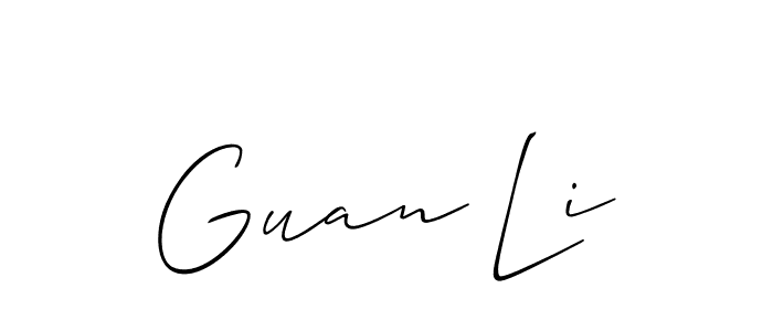 Also we have Guan Li name is the best signature style. Create professional handwritten signature collection using Allison_Script autograph style. Guan Li signature style 2 images and pictures png
