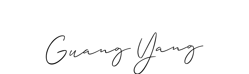 Best and Professional Signature Style for Guang Yang. Allison_Script Best Signature Style Collection. Guang Yang signature style 2 images and pictures png