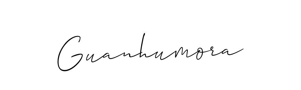 It looks lik you need a new signature style for name Guanhumora. Design unique handwritten (Allison_Script) signature with our free signature maker in just a few clicks. Guanhumora signature style 2 images and pictures png