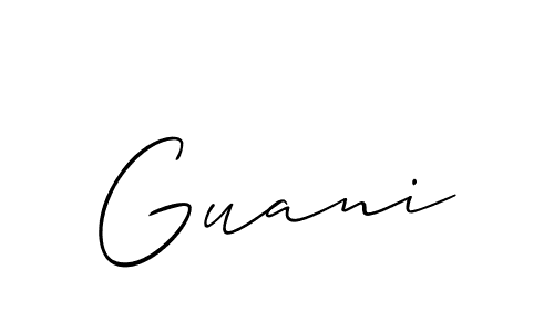 How to Draw Guani signature style? Allison_Script is a latest design signature styles for name Guani. Guani signature style 2 images and pictures png