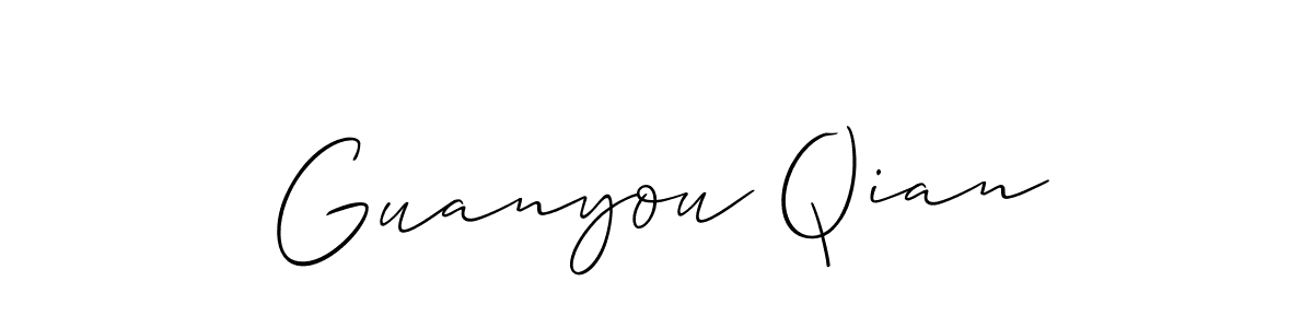 Make a short Guanyou Qian signature style. Manage your documents anywhere anytime using Allison_Script. Create and add eSignatures, submit forms, share and send files easily. Guanyou Qian signature style 2 images and pictures png