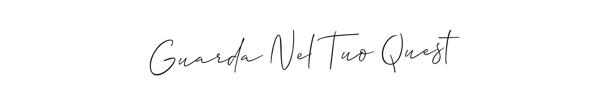 How to make Guarda Nel Tuo Quest signature? Allison_Script is a professional autograph style. Create handwritten signature for Guarda Nel Tuo Quest name. Guarda Nel Tuo Quest signature style 2 images and pictures png