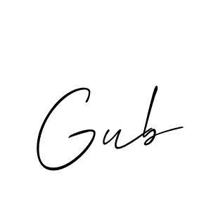 How to make Gub signature? Allison_Script is a professional autograph style. Create handwritten signature for Gub name. Gub signature style 2 images and pictures png