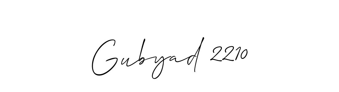Create a beautiful signature design for name Gubyad 2210. With this signature (Allison_Script) fonts, you can make a handwritten signature for free. Gubyad 2210 signature style 2 images and pictures png