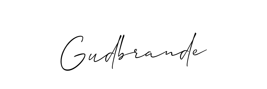 The best way (Allison_Script) to make a short signature is to pick only two or three words in your name. The name Gudbrande include a total of six letters. For converting this name. Gudbrande signature style 2 images and pictures png