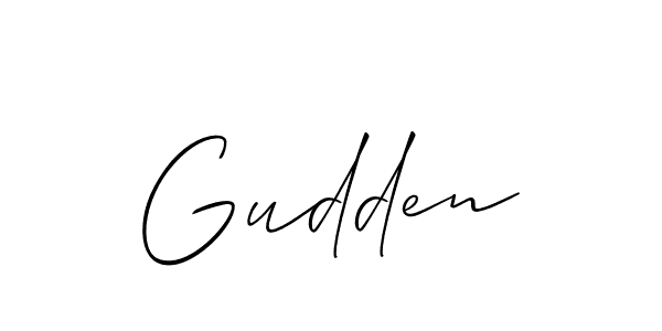 How to make Gudden signature? Allison_Script is a professional autograph style. Create handwritten signature for Gudden name. Gudden signature style 2 images and pictures png