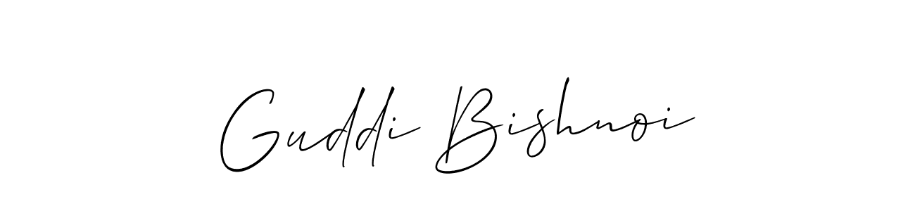 Create a beautiful signature design for name Guddi Bishnoi. With this signature (Allison_Script) fonts, you can make a handwritten signature for free. Guddi Bishnoi signature style 2 images and pictures png