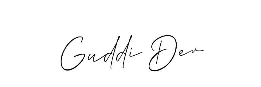 How to Draw Guddi Dev signature style? Allison_Script is a latest design signature styles for name Guddi Dev. Guddi Dev signature style 2 images and pictures png