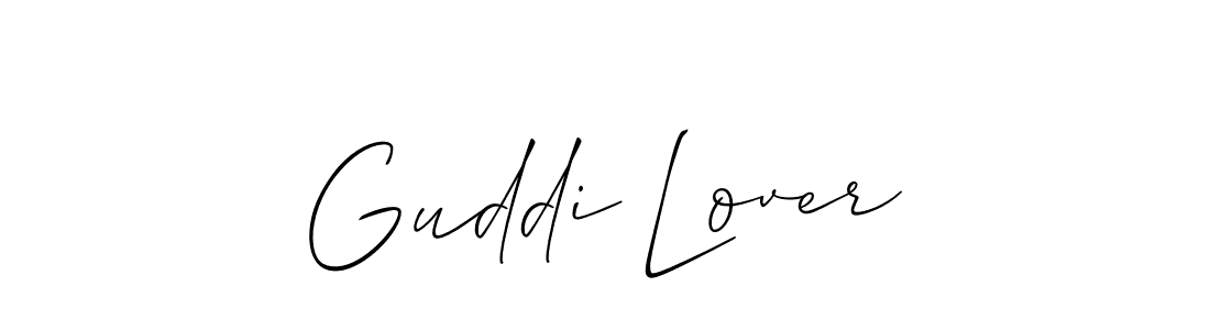 Use a signature maker to create a handwritten signature online. With this signature software, you can design (Allison_Script) your own signature for name Guddi Lover. Guddi Lover signature style 2 images and pictures png