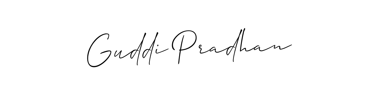 Design your own signature with our free online signature maker. With this signature software, you can create a handwritten (Allison_Script) signature for name Guddi Pradhan. Guddi Pradhan signature style 2 images and pictures png
