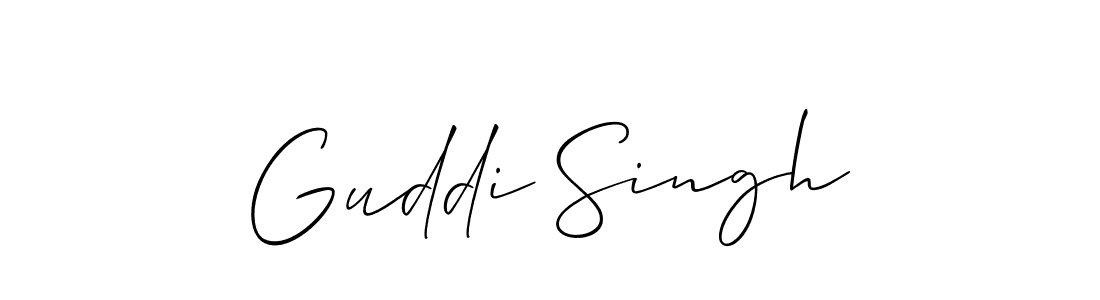 Create a beautiful signature design for name Guddi Singh. With this signature (Allison_Script) fonts, you can make a handwritten signature for free. Guddi Singh signature style 2 images and pictures png