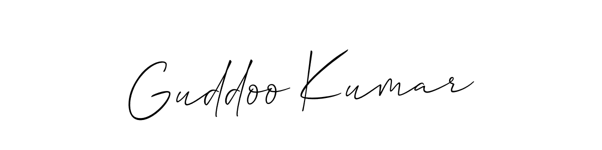 Also You can easily find your signature by using the search form. We will create Guddoo Kumar name handwritten signature images for you free of cost using Allison_Script sign style. Guddoo Kumar signature style 2 images and pictures png